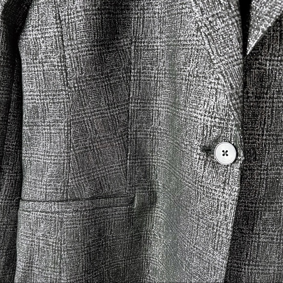 NWT Banana Republic Silver & Black Metallic Blazer SZ 20 - Picture 4 of 8